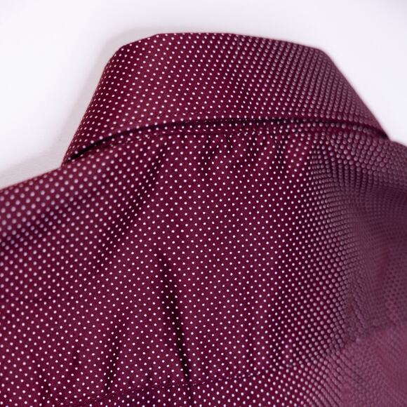 Denim & Flower by Ricky Singh Red with White Poka Dots Shirt in Medium - Picture 8 of 10